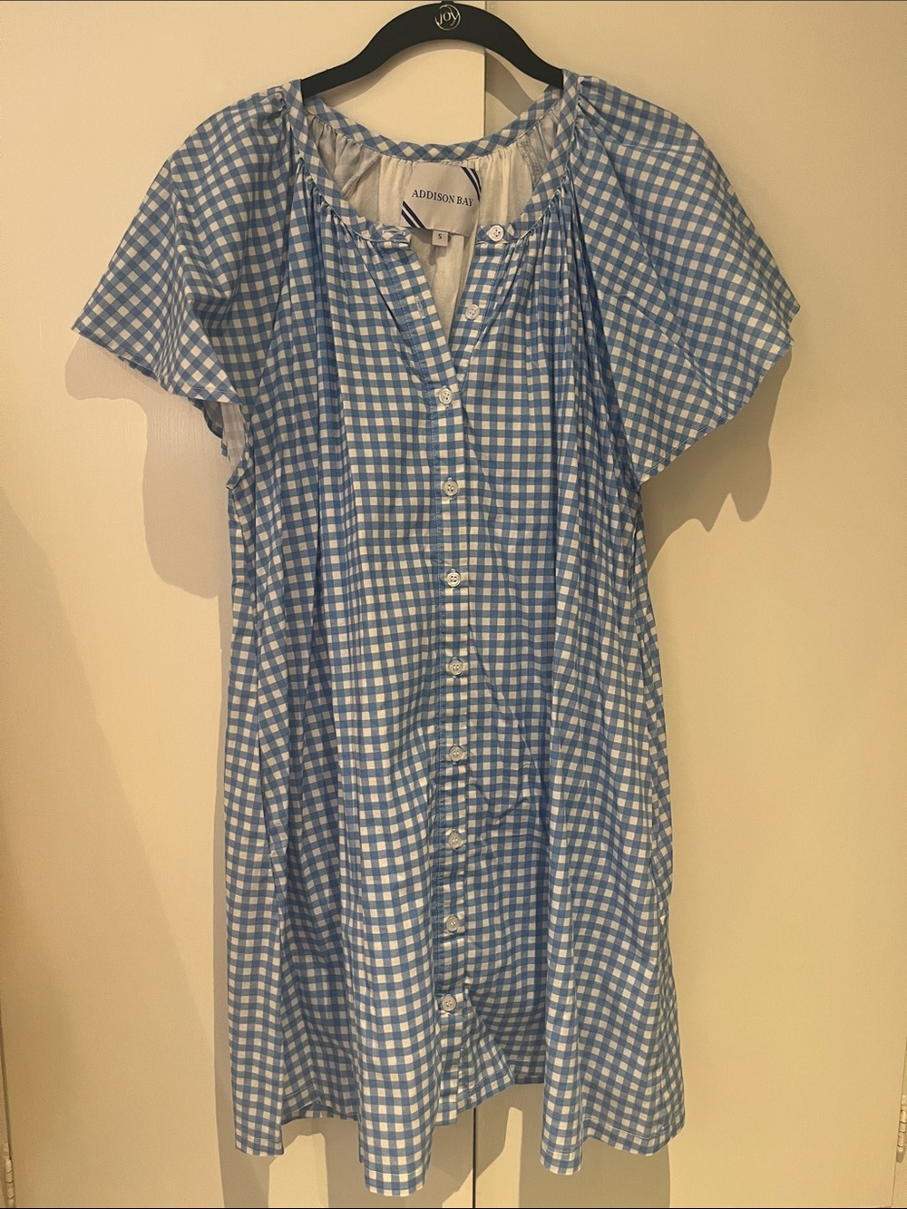 Addison Bay Light Blue & White Gingham Mini Dress